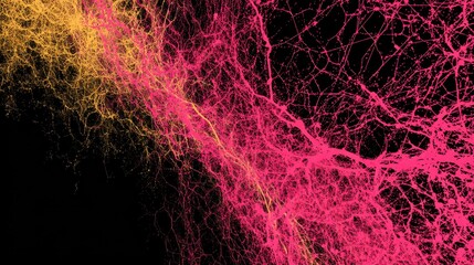 Wall Mural - Glowing Abstract Background of Thin Generative Lines in Two Colors