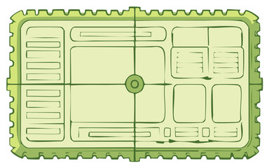 Hand Drawn Website Interface Layout Wireframe Sketch Abstract Green UI UX Design Blueprint