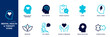 © SkyPark - Mental Health and Therapy Blue Colored Outline Icon Set