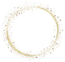 Wall Mural - PNG Golden circle frame shimmering decoration glitter.