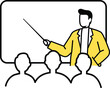 © SyedDesigner - Simple vector icon illustrations of business presentations, meetings, seminars, and training sessions. Teaching learning png transparent background