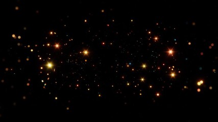 Wall Mural - Star rain. Abstract motion background shining colorful particles. Shimmering Glittering Particles With Bokeh. New year and Christmas 2026, 2025 background. Noise. Seamless 4K loop video animation