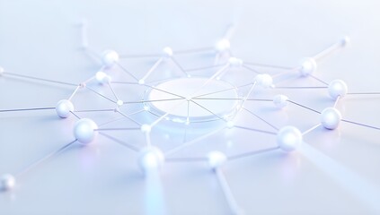 Digital Network Vector Illustration – 3D Geometric Lines, Business Connection, Technology Web, Communication Concept and Blue Pattern Backdrop
