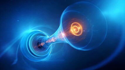Wall Mural - Abstract Blue Energy Flow: Conceptual Physics and Science Illustration