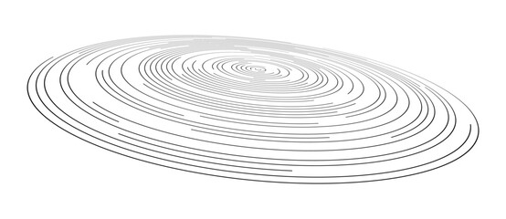 Wall Mural - lines in circle abstract background. dynamic transition illusion in spiral. black shape on a white b