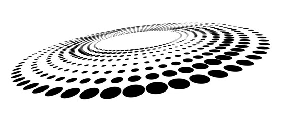 Wall Mural - Abstract dotted vector background. Halftone effect. Circle dotted background or icon. Spiral with perspective.