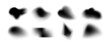© klyaksun - Abstract elements with blur shape blob set for overlays - soft black gradient forms, organic silhouettes with diffused edges. Atmospheric shadows with smooth transitions for modern graphic design.