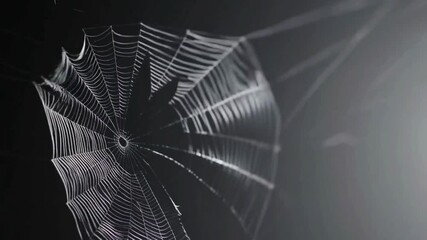 Halloween night intricate spider web shimmering on a dark atmospheric background
