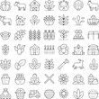 © Shabina - Farm And Agriculture Icon Set With Livestock Plants And Buildings vector illustration