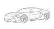 © Vanier Johanne - Outline Sport Car Illustration Sleek Modern Automobile Design on White Background