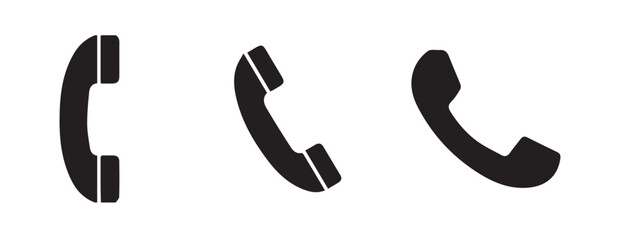 Collection of Phone Call Symbols in Flat and Line Style for Web UI 