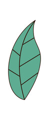 Wall Mural - Groovy retro abstract green plant shape in flat style. Groovy element and nature symbol form a unique y2k shape. Modern graphic with green color and retro aesthetic perfect for trendy creative