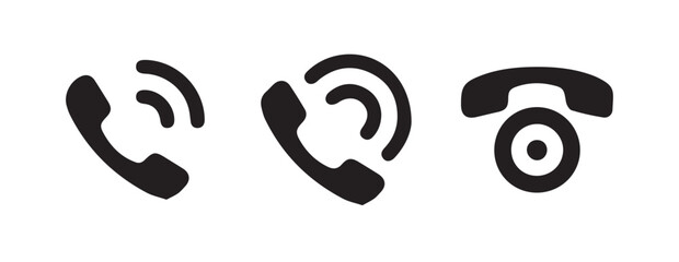 Modern Phone Call Symbols in Vector for User Interface Design  