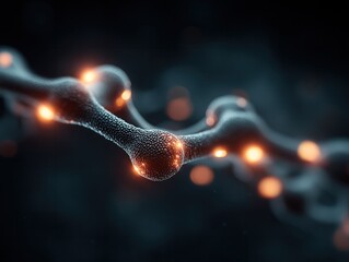 Wall Mural - exploring molecular connections biological structures laboratory digital art dark environment close-