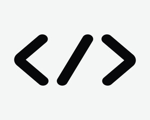 Coding Icon IT Information Technology Code Programming Digital Web Network Sign Computer Website Software Development Online Browser Symbol Line Tech