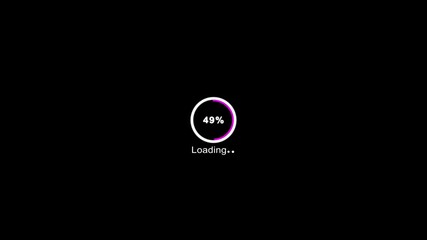 Animated of loading circle progress bar 100 percent, technology modern design with 0 to 100% countdown on solid background.