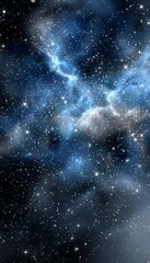 Wall Mural - celestial symphony a deep space blue nebula surrounded by countless stars and cosmic wonders