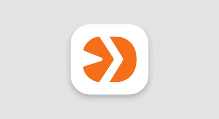 Modern Orange Logo with White Arrow on Rounded Square Background Icon Design