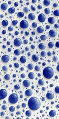 Wall Mural - Vibrant Abstract Water Droplet Pattern on a Clean White Background, Minimalist Artistic Design
