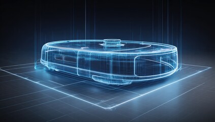 Robotic vacuum, 3D wireframe