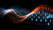 © HQ2X2 - Binary code wave with orange and blue light