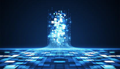 Technology background. Big data visualization concept. Information artificial neural network