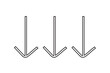 © Vector - Three simple black down arrows pointing downwards in a line