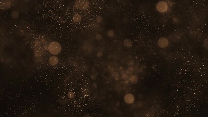 Wall Mural - Luxury background with glittering shiny gold particles and shimmering bokeh light spheres. Elegant golden background ideal for glamorous events, award ceremonies or talent shows. 