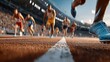 © SaraSorayya - Athletes Running Race on Track in Stadium with Crowd Excitement