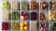 © CreativeSuburb - Food storage containers showing variety of raw ingredients