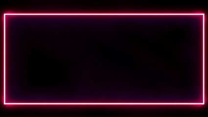 Dark mode interface frame with vibrant border light glow and empty center for content