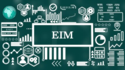 EIM business concept. Network connections, futuristic technology EIM concept. Technology, Internet and network concept animation technology background 4k video
