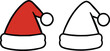 © MuhammadKhizar - Santa Hat Duo – Colored and Outline Christmas Icon for Festive Design and Activities.