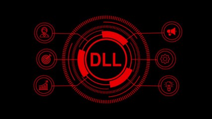 Futuristic Digital Technology Interface with Glowing Red Fintech and Internet Icons on Dark Background – Innovation, Trends, and Modern Business Solutions