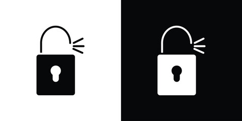 Wall Mural - Unlock icon flat design. Eps 10