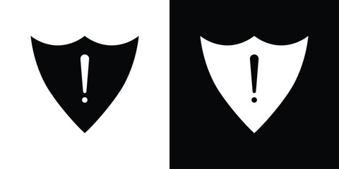Wall Mural - Shield exclamation icon flat design. Eps 10