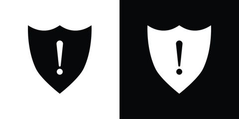 Wall Mural - Shield exclamation icon flat design. Eps 10
