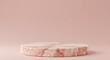© Alex - Elegant Pink Marble Product Display Podium for Cosmetic Presentation.