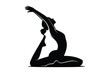 © Adobe - Black silhouette of woman in graceful king pigeon pose demonstrating yoga flexibility and balance silhouette vector illustration white background