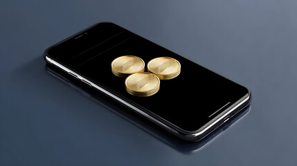 Wall Mural - a sleek and modern black smartphone with touchscreen display and touch-sensitive buttons.
