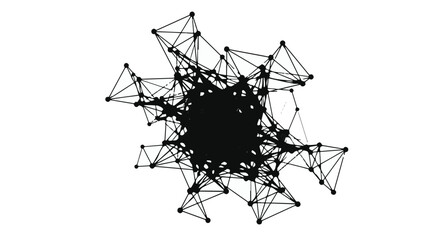 Intricate network of connected points and lines forming a complex abstract structure