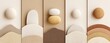 © Nunthaphuk - Muted Minimal Color-Blocking Backgrounds – Minimalist Sand and Stone Textured Abstract Design with Earthy Tones