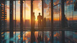 © Emily88 - “Corporate Leadership Silhouettes – Business Executives Overlooking City Skyline at Sunset