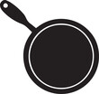 © HM - Frying Pan Silhouette Vector — Cookware Icon, Kitchen Utensil Clipart