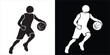 © Zulfa - Dynamic Basketball Player Silhouette Icon Dribbling Ball