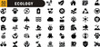 © Mst Runa - Ecology editable black fill icon set. Nature, environment, sustainability, energy, recycling and more.