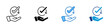 © sahila - Service Guarantee Multiple Style Icon Design Vector - Hand offering a circular checkmark symbol, representing quality assurance or service commitment