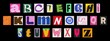 © BORT GRAPHIC - Retro ransom alphabet cut-out collage on black, colorful typography for poster design