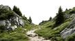 © PNGuin Studio - Scenic rocky mountain trail, isolated on transparent cutout background