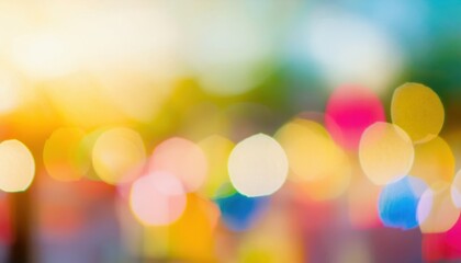 Wall Mural - vibrant festival bokeh lights with colorful blurred crowd and glowing atmosphere for creative wallpaper or banner background